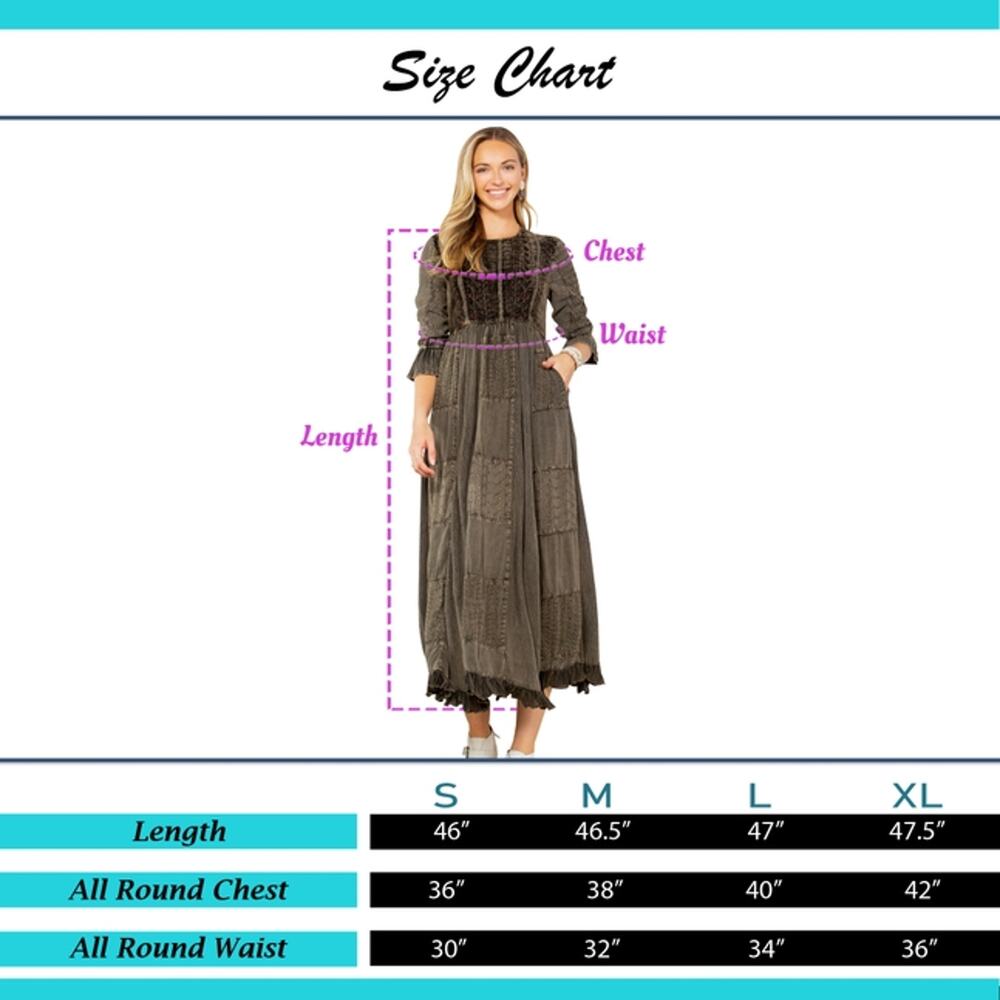 Young Threads Gravel Size Large Melodic Enchantment: Stone-Washed Maxi Dress - Picture 6 of 6